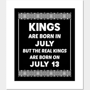 Birthday King White July 13 13th Posters and Art